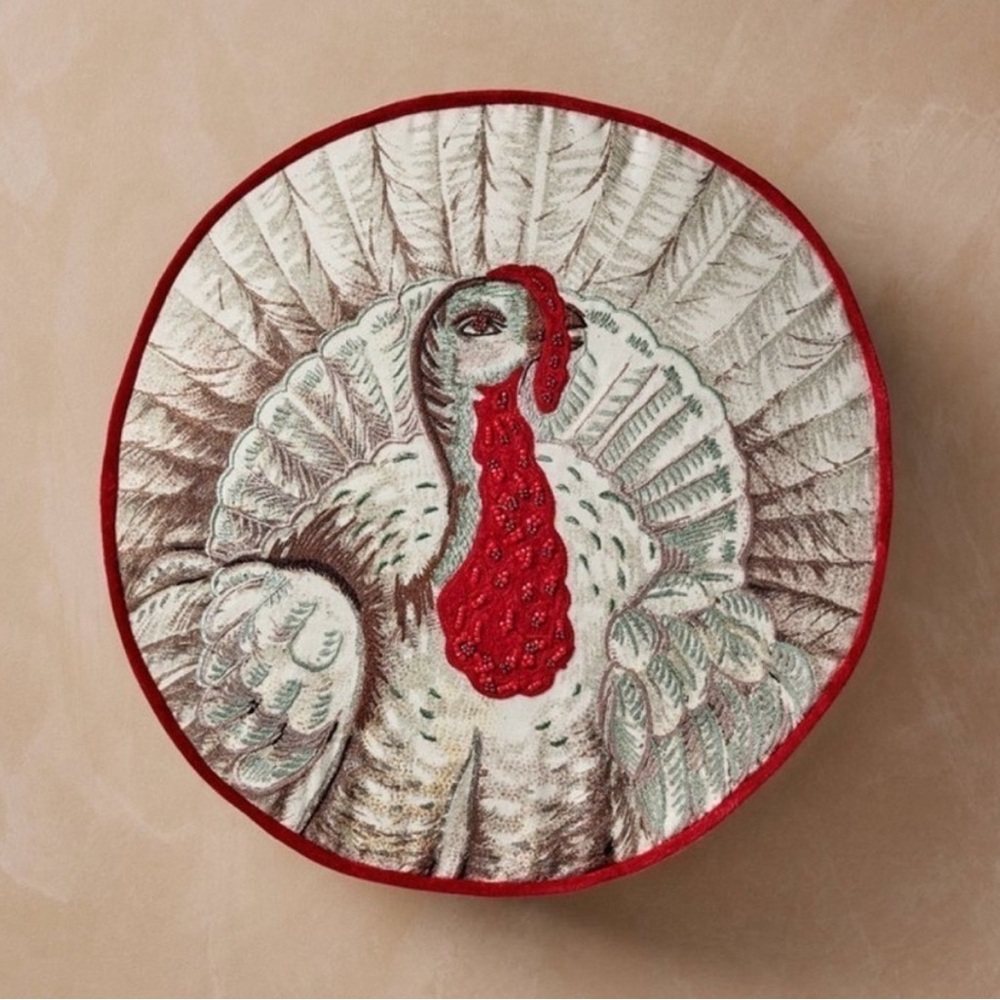 NWT 16" Round Pillow Fall Turkey - John Derian for Target